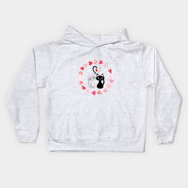 Lovely cat Kids Hoodie by CreativeXpro